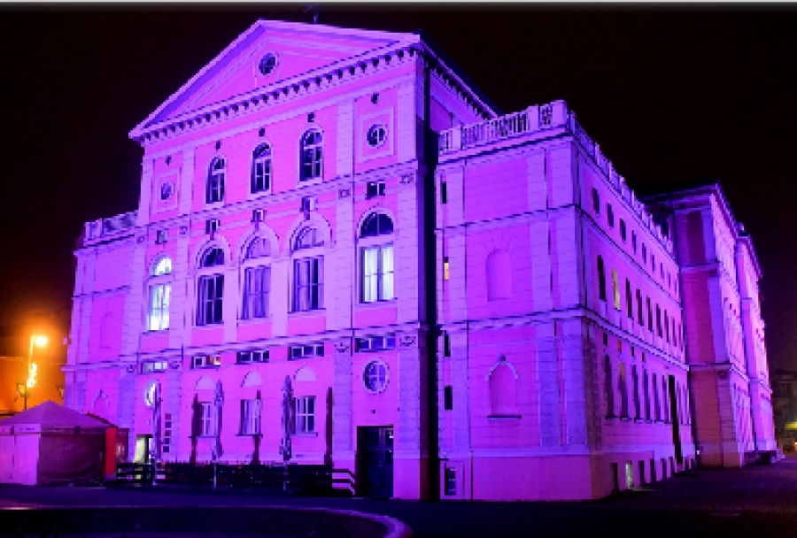 HNK u Varaždinu osvijetljeno ljubičastom bojom uz Svjetski dan prijevremeno rođene djece